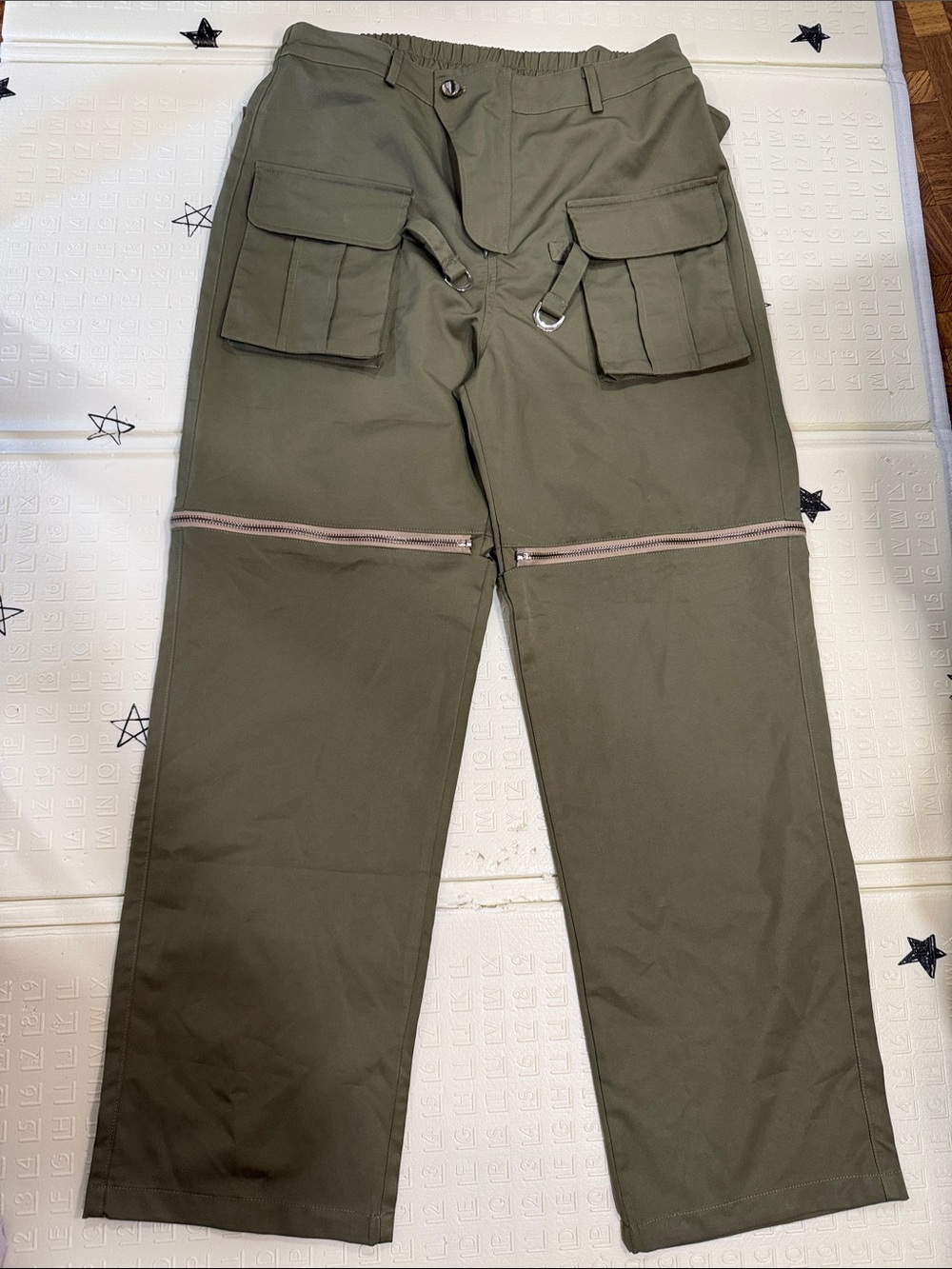 Olive Cargo Utility Pants with Zip-Off Legs